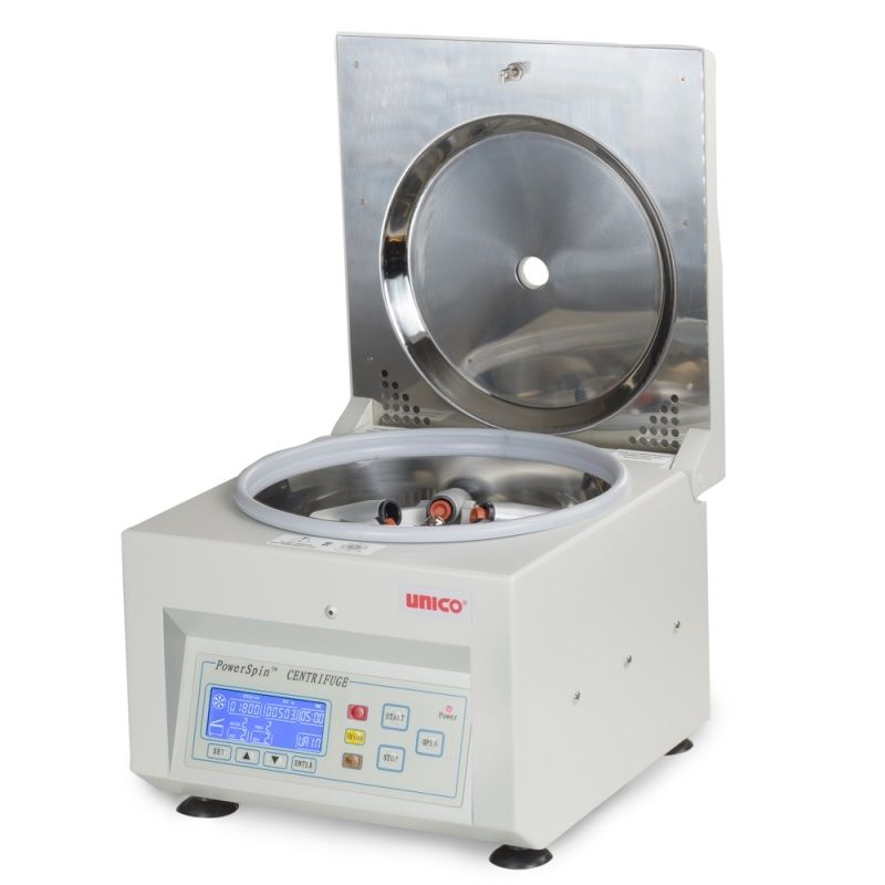 Unico Powerspin Dx Model Centrifuge 6 Place Horizontal Spin w/ 24 Place Tube Holdster Rack C8706H